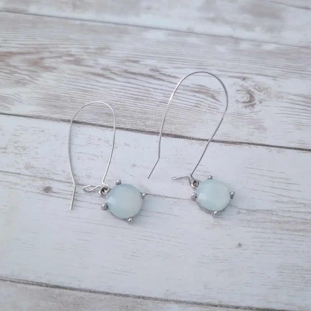 Long Frosted Dangle Earrings